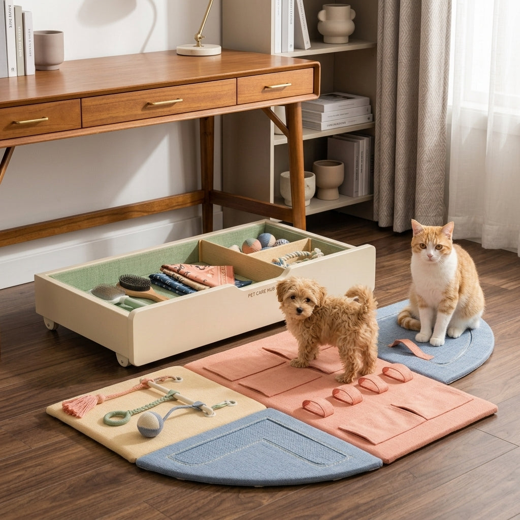 Syrelvia™ SlideHaven Under-Sofa Pet Activity Drawer