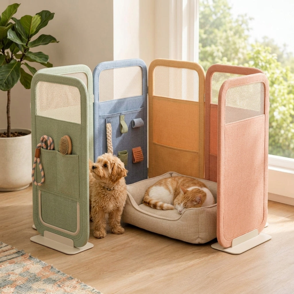 Syrelvia™ RoomCove Modular Pet Corner Screen